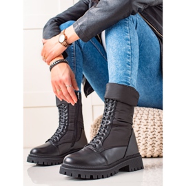 Weide Stivali alti con lacci nero 1