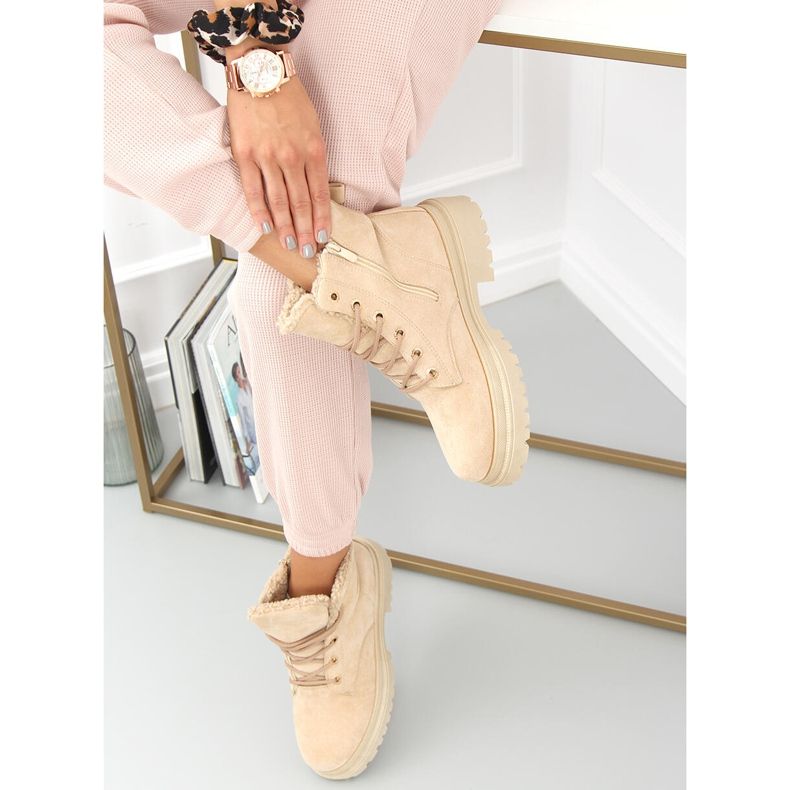 Stivaletti con lacci Visko Khaki beige 2