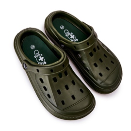 BEFADO S.A. Pantofole da uomo Kroks Befado 154M004 Khaki verde 1