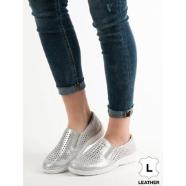 Kylie Scarpe in pelle argento grigio 2