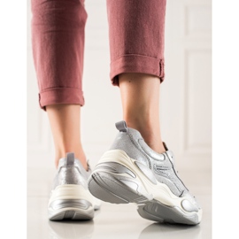 Goodin Scarpe da ginnastica in pelle multicolore grigio 1