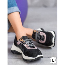 Goodin Comode scarpe da ginnastica in pelle nero 2