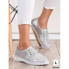 Kylie Scarpe brogue in pelle sulla piattaforma grigio 1