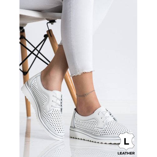 Goodin Scarpe in pelle traforata bianco 1