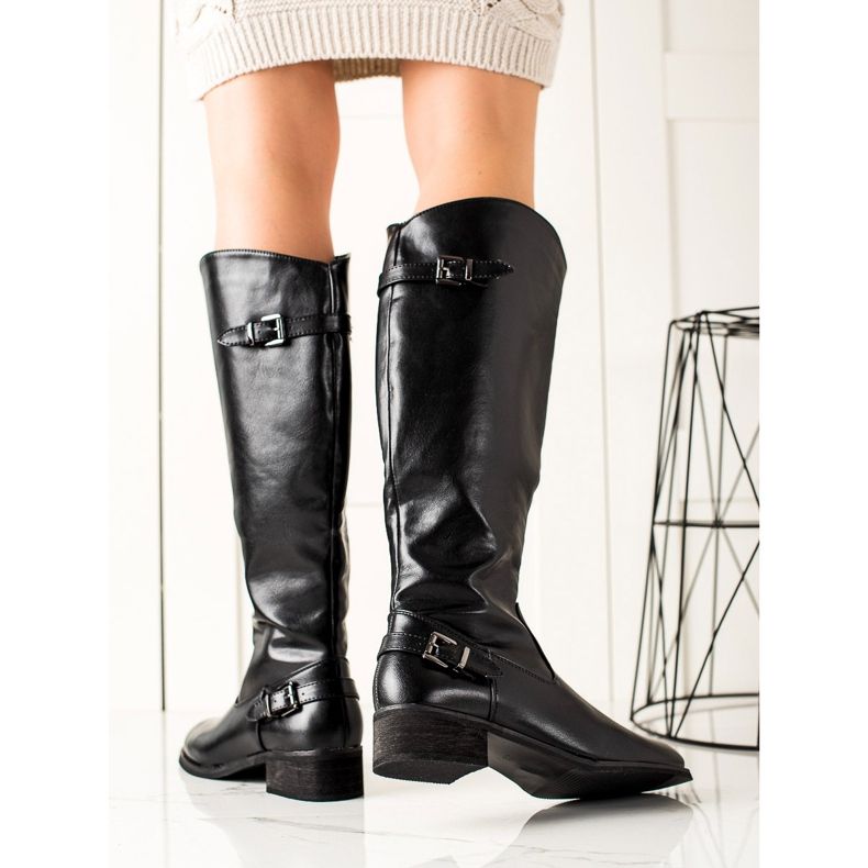 TRENDI Stivali da cowboy alla moda nero 1