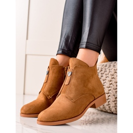 Camo Stivali caldi con cerniera marrone giallo 1