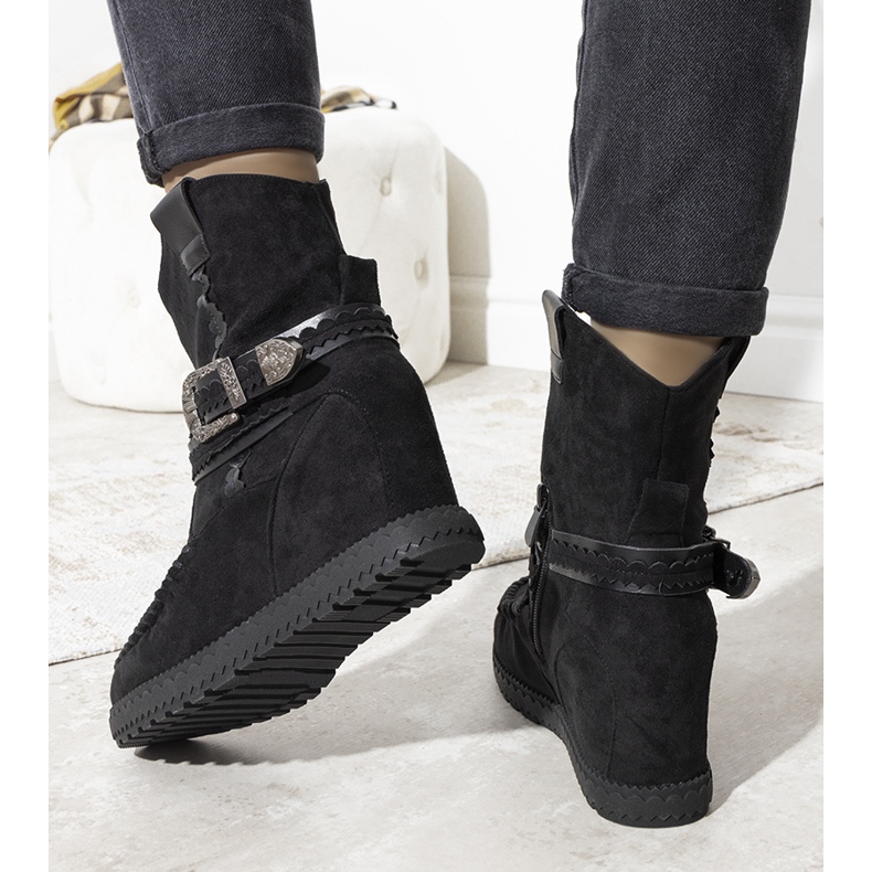 Stivali termici da donna neri nello stile di boho Hanson nero 1