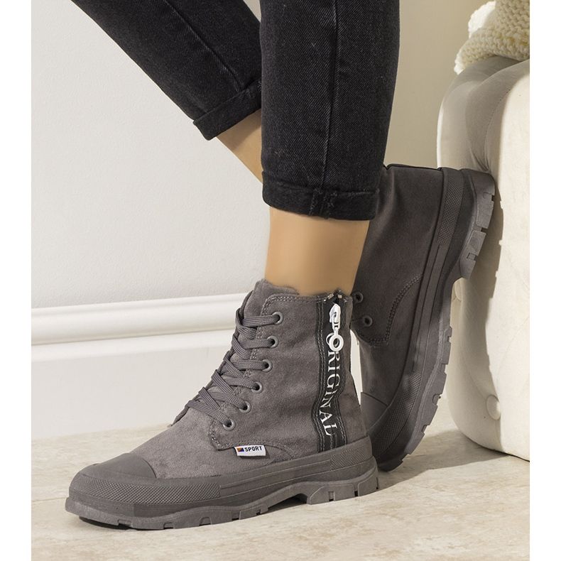 Stivali caldi da donna grigi Goris grigio 1