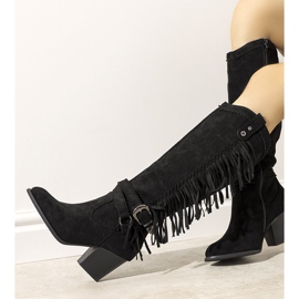 Stivali da cowboy isolati Black Crystal nero 1