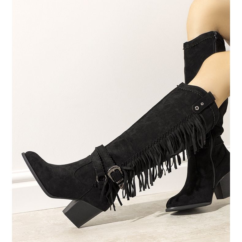 Stivali da cowboy isolati Black Crystal nero 1