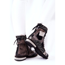 Stivali Jodhpur in pelle grigia Maciejka 05095-03 nero grigio 3