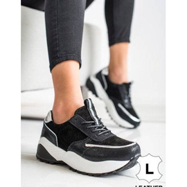 VINCEZA Sneakers In Pelle Nera nero argento 1
