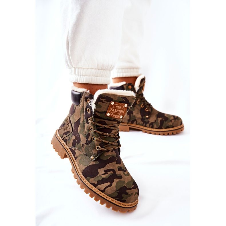 PH1 Scarponi da trekking isolanti Camo Crush da donna beige marrone verde 2