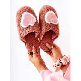Pantofole da donna Dirty Pink Heartbeat marrone rosa 1