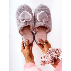Pantofole da donna con battito cardiaco grigio 1
