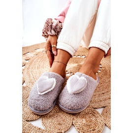Pantofole da donna con battito cardiaco grigio 2