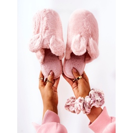 Pantofole Di Pelliccia Con Orecchie Di Thorpe Rosa 1
