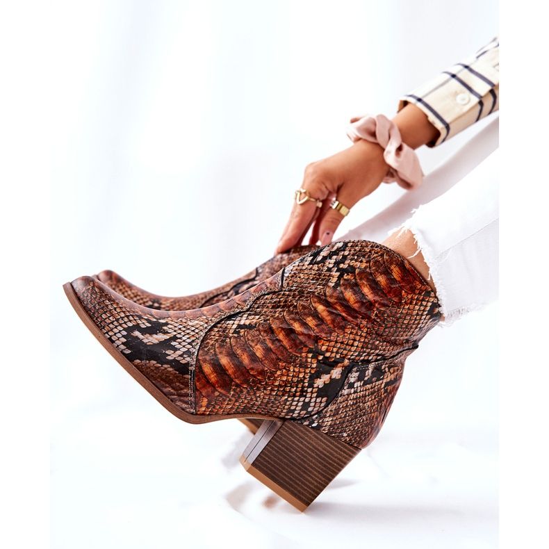 Lewski Shoes Stivali da cowboy Lewski Brown Snake Pattern EV28 marrone 2