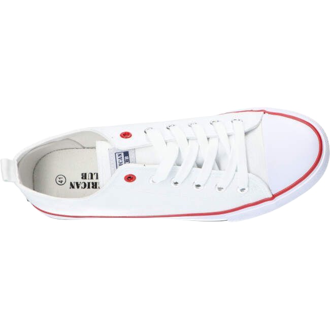 Sneaker bianche da donna legate American Club LH14 bianco 1