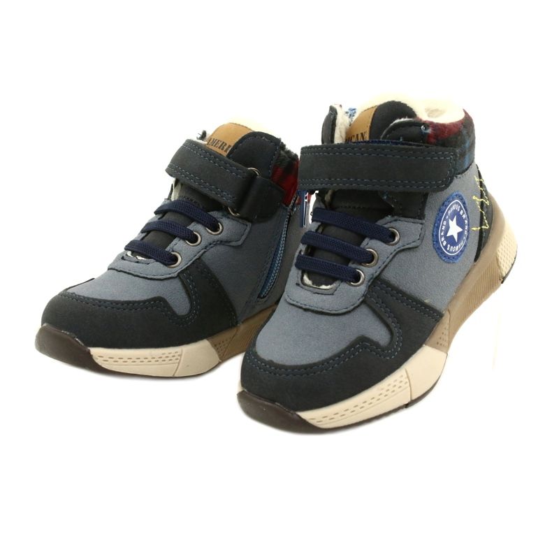 Stivali per ragazzi con la pelliccia dell'American Club GC27 Navy Blue 3