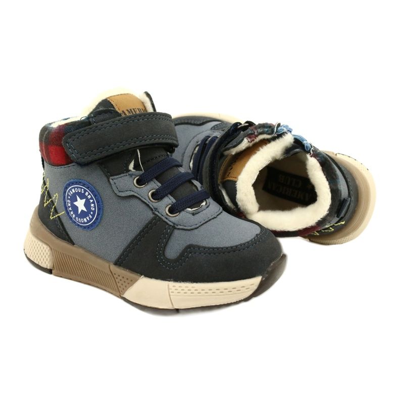 Stivali per ragazzi con la pelliccia dell'American Club GC27 Navy Blue 5