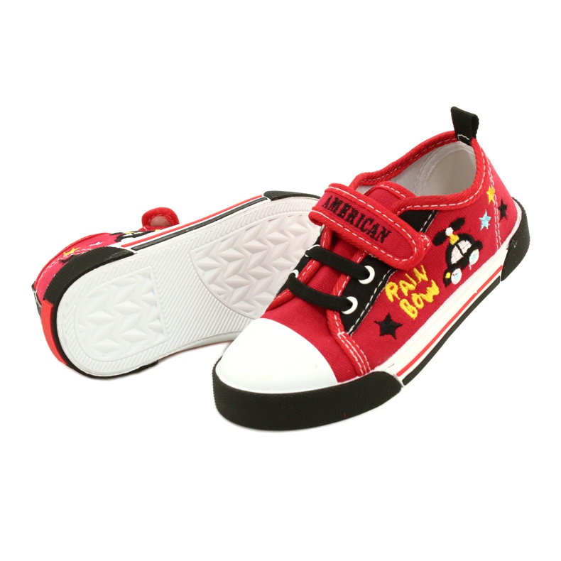 Sneaker American Club Ten15 rosse con velcro rosso 4