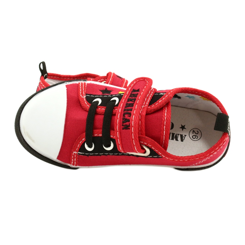 Sneaker American Club Ten15 rosse con velcro rosso 5