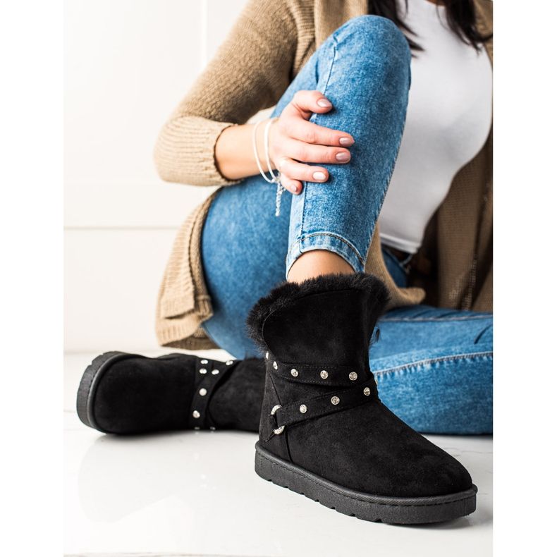 TRENDI Mukluki nero con zirconi 2