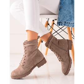 Bestelle Trapper in pelle scamosciata beige 1