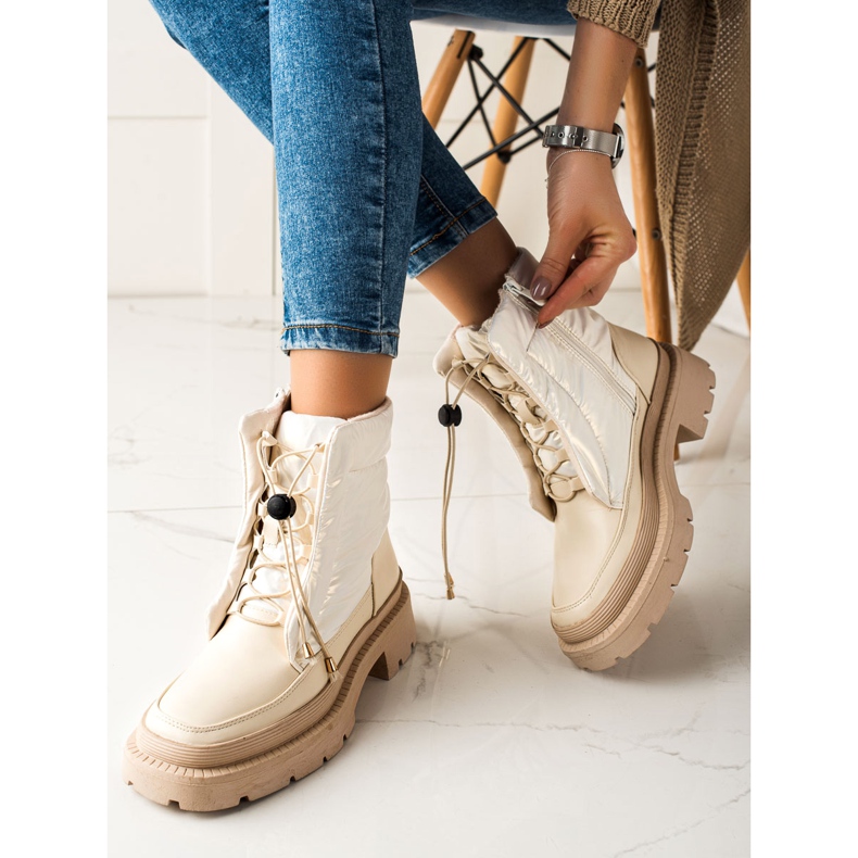 Small Swan Stivali da neve beige sulla piattaforma 2