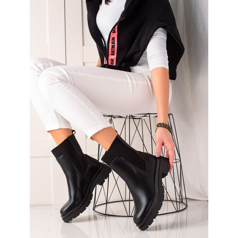 TRENDI Stivaletti Chelsea alla moda nero 2