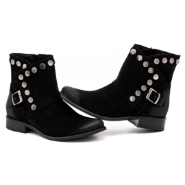 Exquisite Stivali da donna in pelle con borchie 1198 nero 3