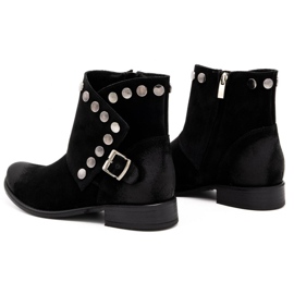 Exquisite Stivali da donna in pelle con borchie 1198 nero 4