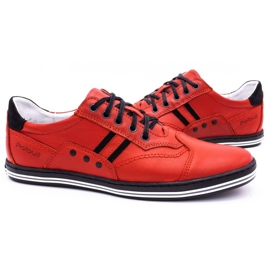 Polbut Scarpe casual da uomo 1801L rosse con nero rosso 4