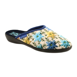 Ciabatte Donna Con Fiori Adanex 26743 Beige-Blu 1