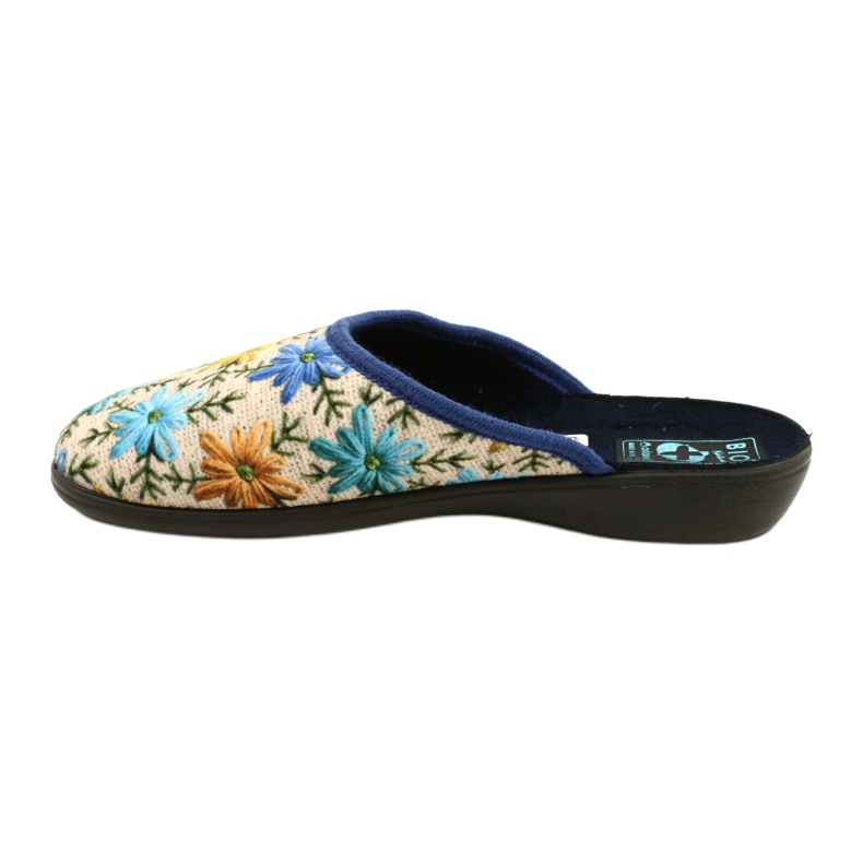 Ciabatte Donna Con Fiori Adanex 26743 Beige-Blu 2