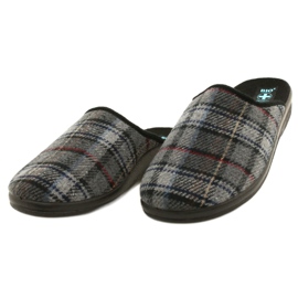 Pantofole da uomo a quadri Adanex 24162 nero grigio 2