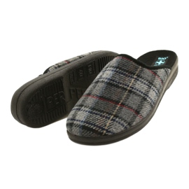 Pantofole da uomo a quadri Adanex 24162 nero grigio 3
