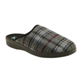 Pantofole da uomo a quadri Adanex 24162 nero grigio 1