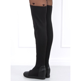 Stivali calzino sulla zeppa Futura Black nero 2