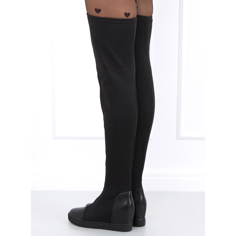 Stivali calzino sulla zeppa Futura Black nero 2