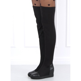 Stivali calzino sulla zeppa Futura Black nero 1