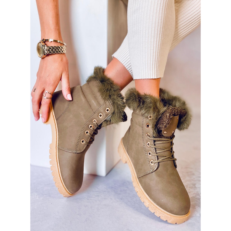 Stivali isolanti in legno da donna Well Green Black verde 1