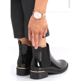 Stivaletti Chelsea da donna laccati Petit Black nero 1