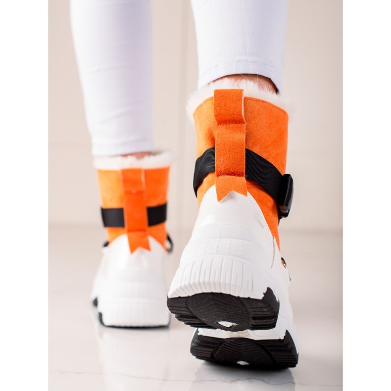 TRENDI Doposci sportivi bianco arancia 2