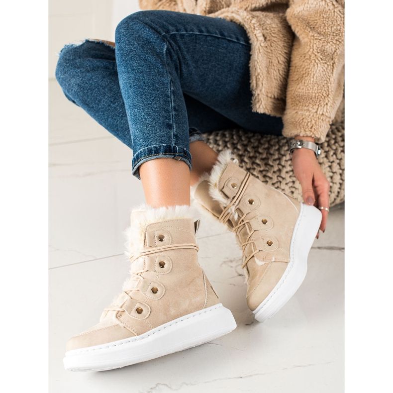 TRENDI Stivali da neve beige alla moda 1