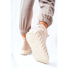 Sneakers alte in pelle scamosciata su una piattaforma Meniphise beige 1