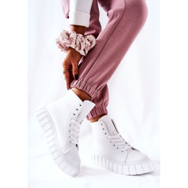 Sneakers alte in pelle sulla piattaforma Meniphise bianca 2