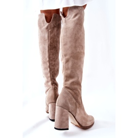 PA2 Stivali Shernan in camoscio cappuccino beige 3