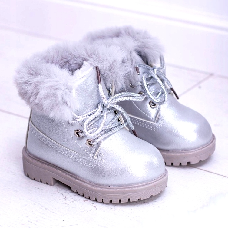Stivali da bambino caldi argento Trappers Fobos 4